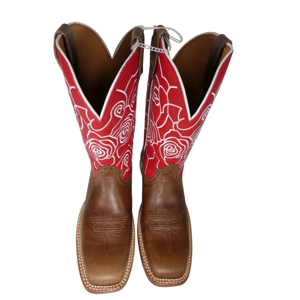 Twisted X WXTL003 W Wide Square Toe Western Boots Ginger And Rose Red Size 8 B